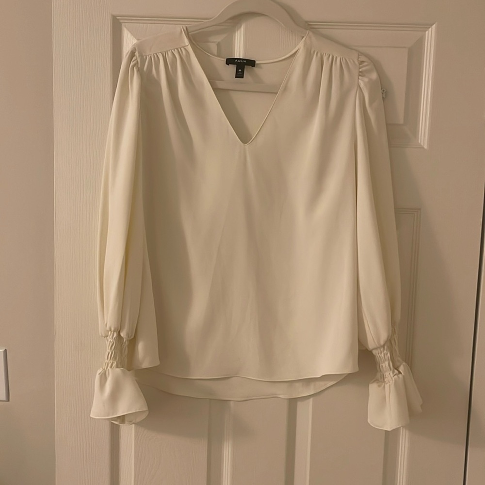 Aqua Puff Sleeve Top